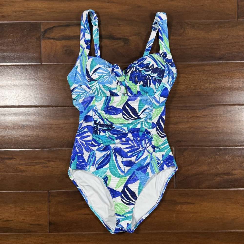 Tommy Bahama Size 4‎ Blue Beach Island Cays Marina Tie Front One Piece Swimsuit